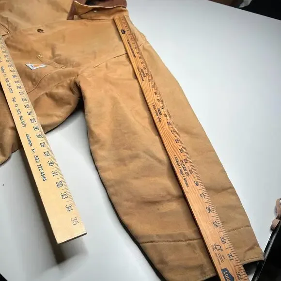 Vintage Carhartt Chore Jacket XL Brown Duck Canvas Blanket Lined Workwear USA